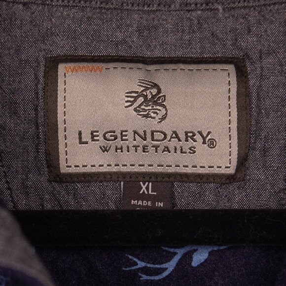 Legendary Whitetails Cottage Escape navy hunting print flannel shirt-XL - Picture 3 of 5